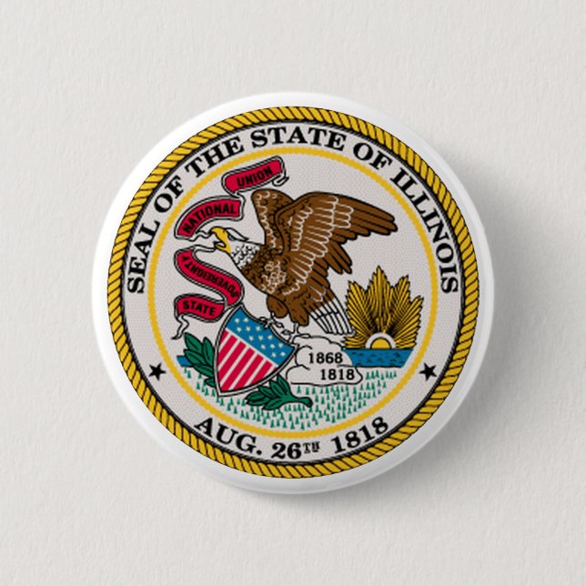 Illinois State Seal Pinback Button (Front)