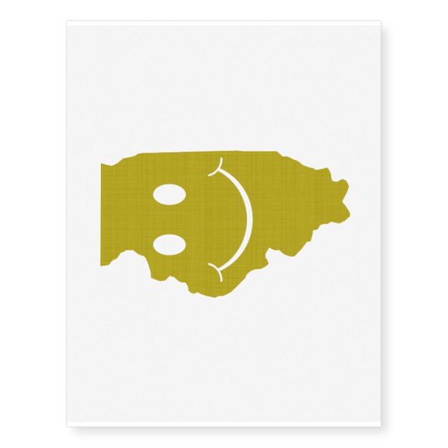 Illinois State Shape Smiley Face Temporary Tattoos (Front)