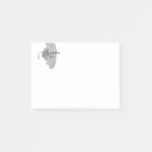 Illinois State Typography Post-it Notes