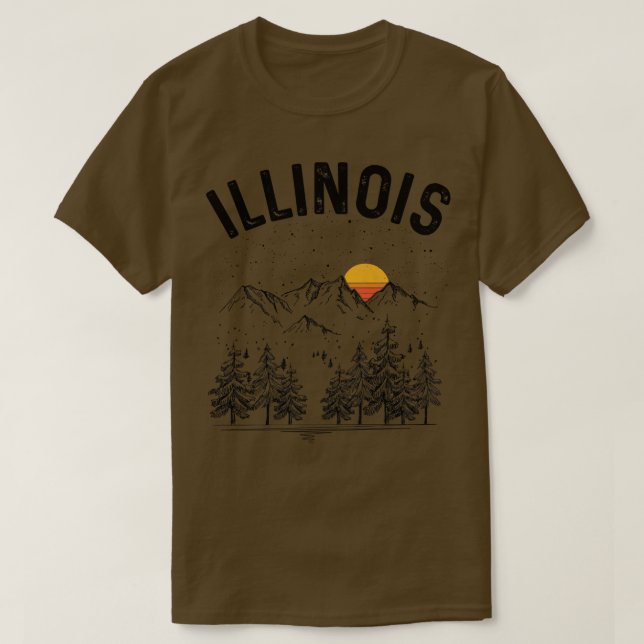 Illinois State Vintage Retro T-Shirt (Design Front)