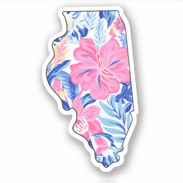Illinois - Summer Sticker - Lilly Inspired (Front)