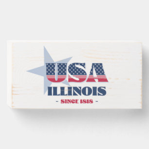 Illinois The Heart of America Wood Box Sign