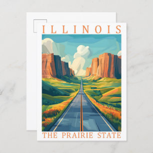 Illinois the Prairie State USA Travel Place Postcard
