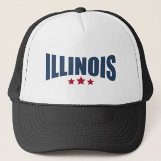 Illinois Three Stars Design Trucker Hat