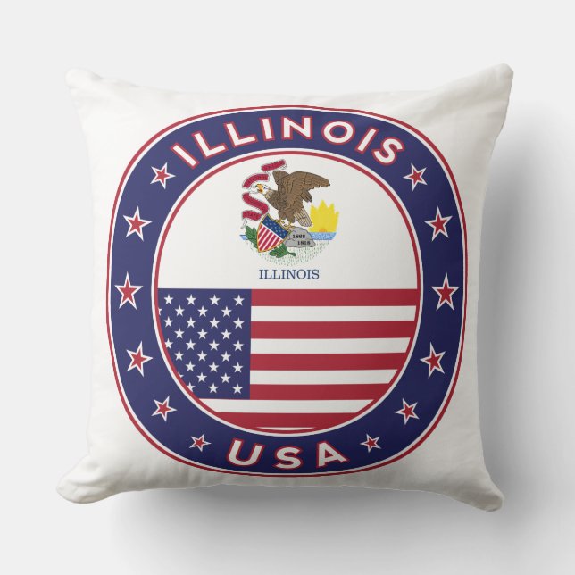 Illinois Throw Pillow (Front)