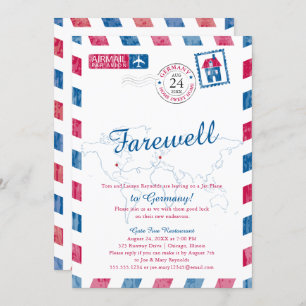 Illinois to Germany Airmail Moving Invitation