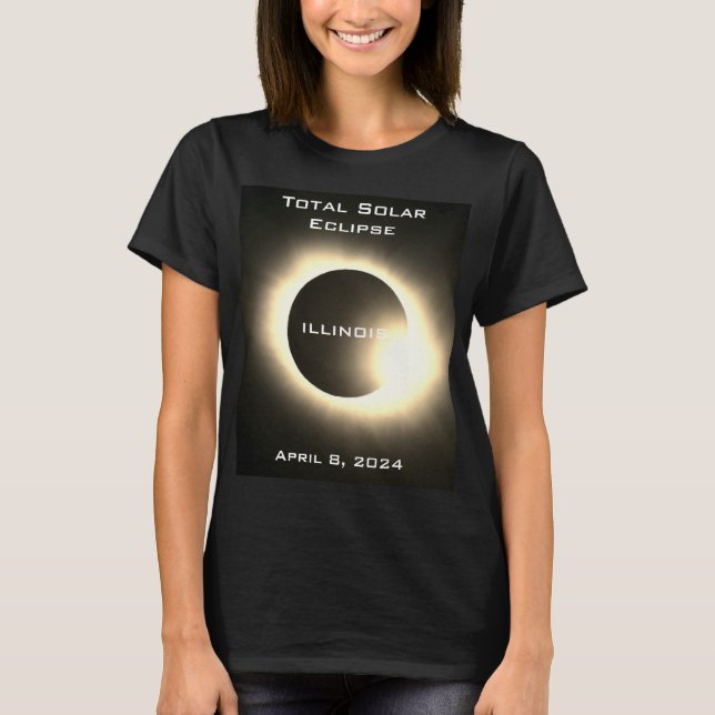 ILLINOIS Total solar eclipse April 8, 2024 T-Shirt (Front)