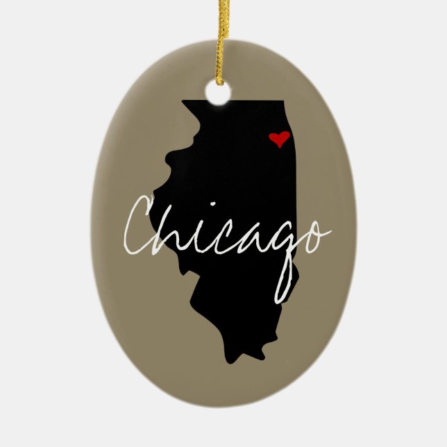 Illinois Town Ceramic Ornament (Front)