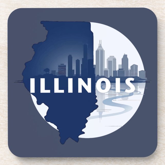 Illinois United States of America Beverage Coaster (Front)