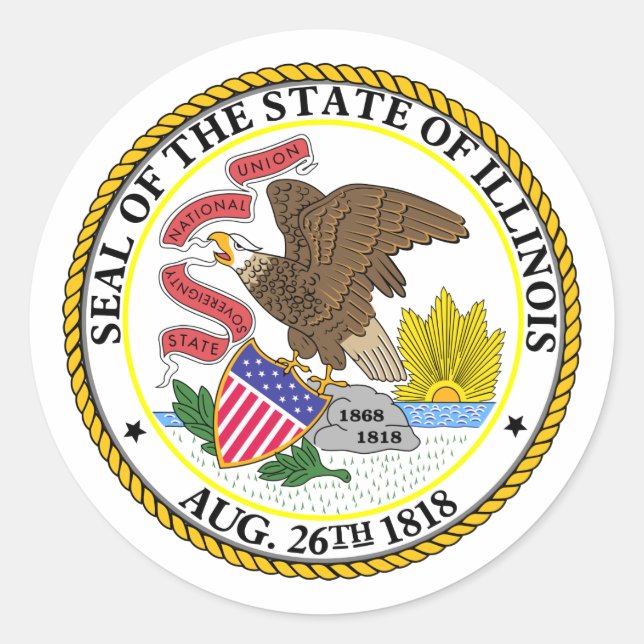Illinois, USA Classic Round Sticker (Front)