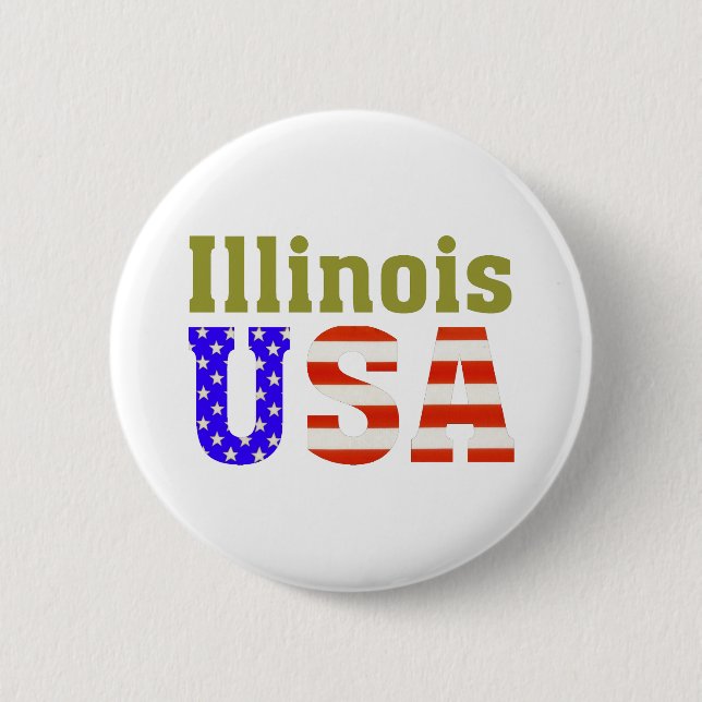 Illinois USA! Pinback Button (Front)