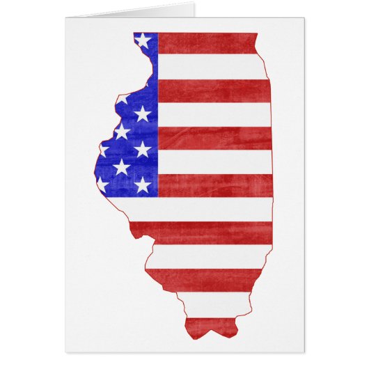 Illinois USA silhouette state map Cards (Front)