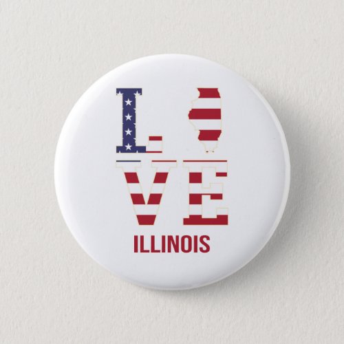 Illinois USA State Love Button