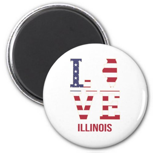 Illinois USA State Love Magnet
