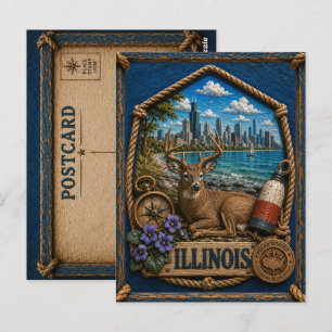 Illinois Vintage Travel Postcard