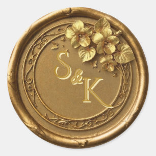 Illinois Violet Monogram Wedding Wax Seal