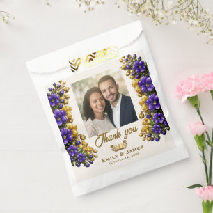 Illinois Violet Photo Wedding Seed Packet Favor Bag