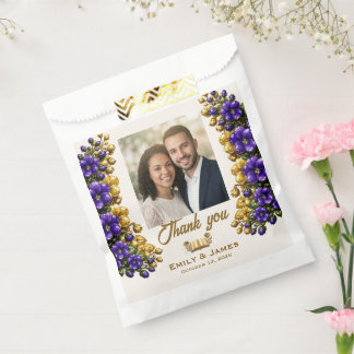 Illinois Violet Photo Wedding Seed Packet Favor Bag