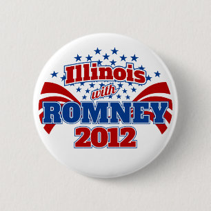 Illinois with Romney 2012 Button