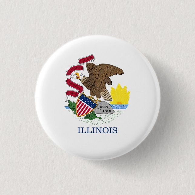 Illinoisan Flag, Flag of Illinois Button (Front)