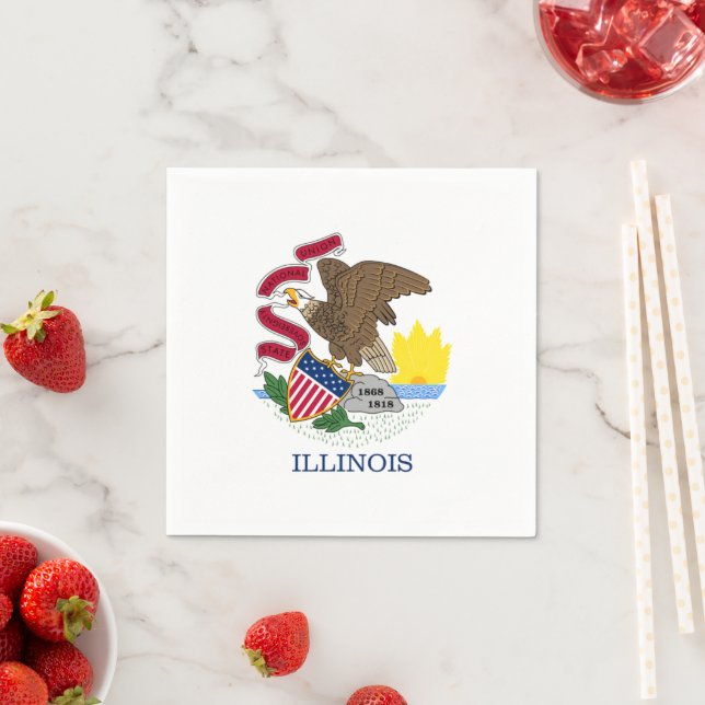 Illinoisan Flag, Flag of Illinois Napkins (Insitu)