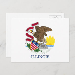 Illinoisan Flag, Flag of Illinois Postcard