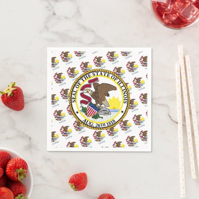 Illinoisan Flag & Seal, Illinois Napkins (Insitu)