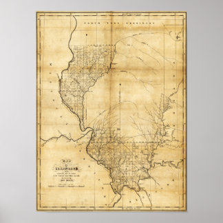 IllinoisPanoramic Map Poster