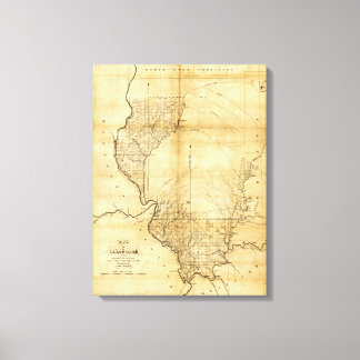 IllinoisPanoramic MapIllinois Canvas Print