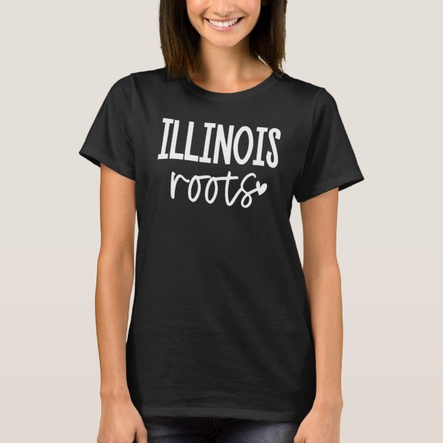 Illionois Home Roots State Heart T-Shirt (Front)