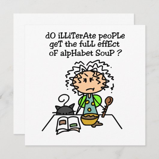 Illiterate People Humor (Front/Back)
