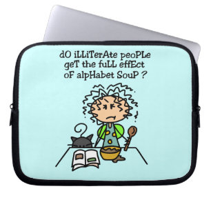 Illiterate People Humor Laptop Sleeve