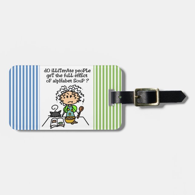Illiterate People Humor Luggage Tag (Front Horizontal)