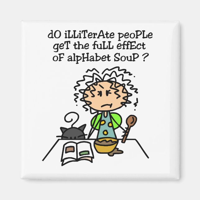 Illiterate People Humor Magnet (Front)