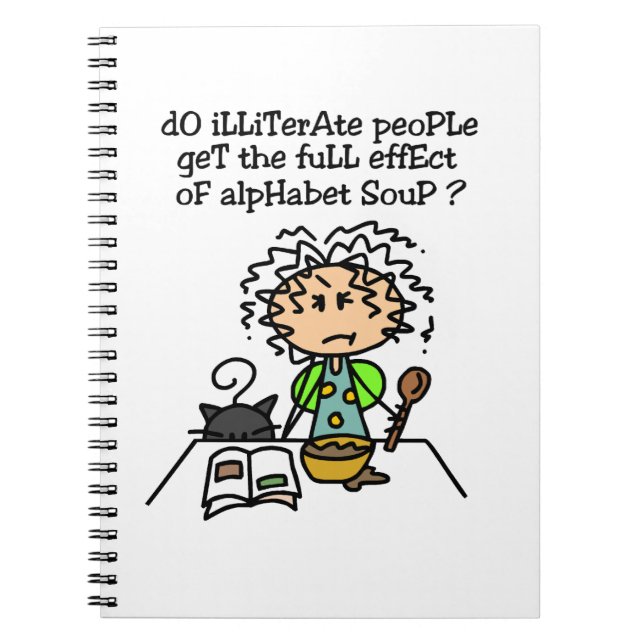Illiterate People Humor Notebook (Front)