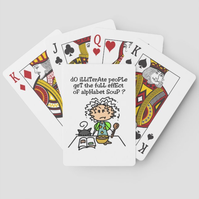 Illiterate People Humor Poker Cards (Back)