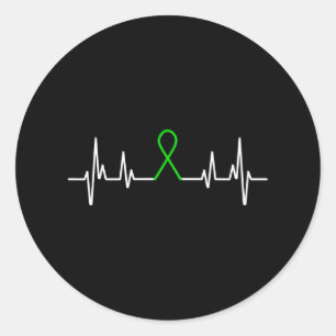 Illness Green Ribbon Mental Health Awareness Month Classic Round Sticker