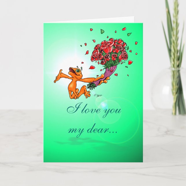 Illow Orange with Flowers - customizable Card (Front)