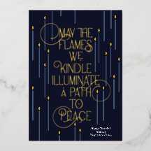 Illuminate a Path to Peace Foil Hanukkah Card