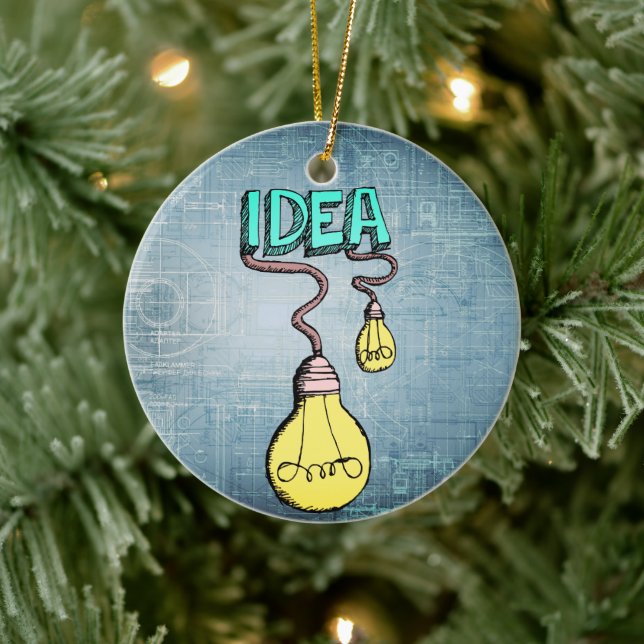 Illuminate Inspiration - Retro Light Bulb Ceramic Ornament (Tree)