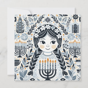Illuminate the Night: A Hanukkah Celebration Holiday Card