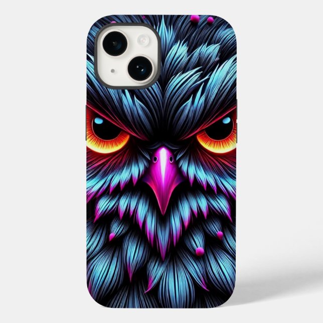 Illuminate Your Style with the Neon Owl  Case-Mate iPhone Case (Back)