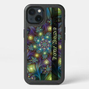 Illuminated Abstract Blue Purple Fractal Art Name iPhone 13 Case