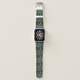 Illuminated Abstract Shiny Teal Purple Fractal Art Apple Watch Band