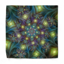 Illuminated Abstract Shiny Teal Purple Fractal Art