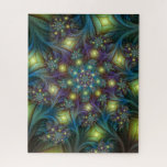 Illuminated Abstract Shiny Teal Purple Fractal Art Jigsaw Puzzle<br><div class="desc">Modern and colorful Fractal Art with depth.
Design for your puzzle and more.</div>