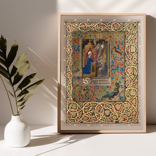 Illuminated Annunciation Poster with Gold Foil