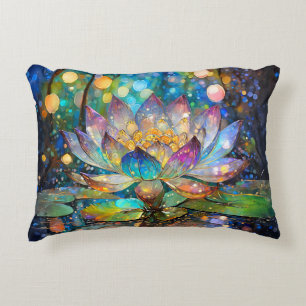 Illuminated Blooming Lotus Flower Accent Pillow