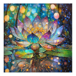 Illuminated Blooming Lotus Flower Acrylic Print