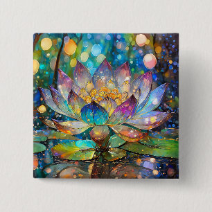 Illuminated Blooming Lotus Flower Button